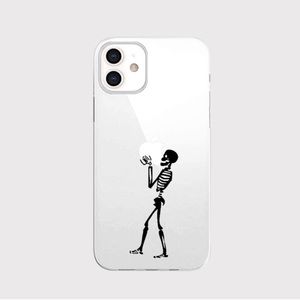 iPhone 12 Mini (5.4 inch) Case,Blingy's Funny Skeleton clear case